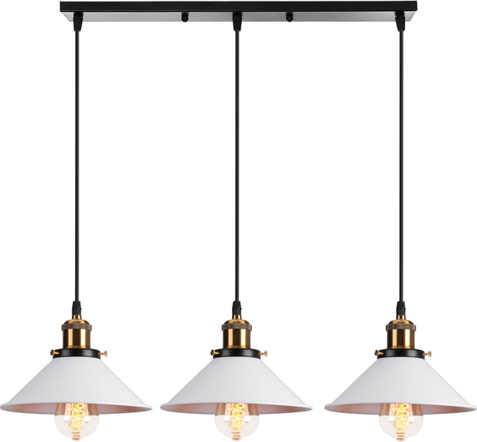 Hanglamp Modern E27 Kroonluchter Industriële 3 Licht Plafondlamp voor Keuken Slaapkamer Woonkamer Wit
