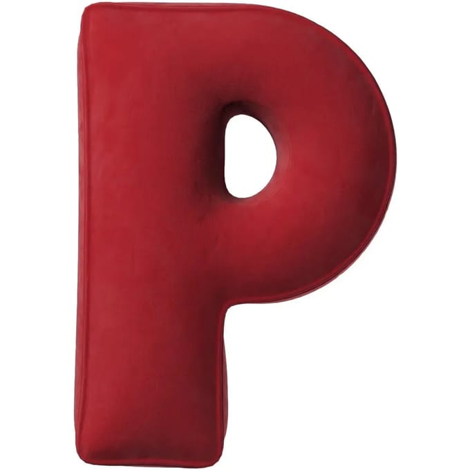 Kussen letter p Yellow Tipi Posh Velvet