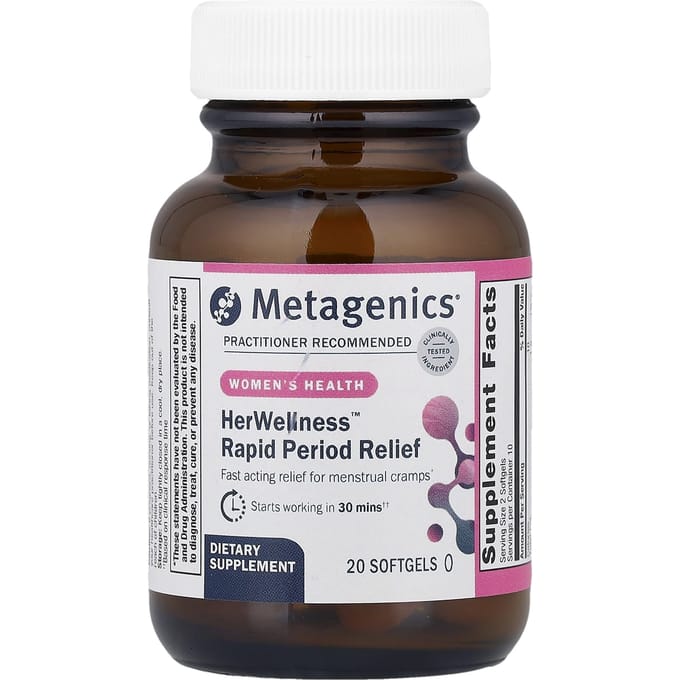 Metagenics, HerWellness™ Menstruatie Snelle Verlichting, 20 Zachte Capsules