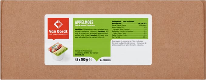 One 2 fruit appelmoes cup 48x100g