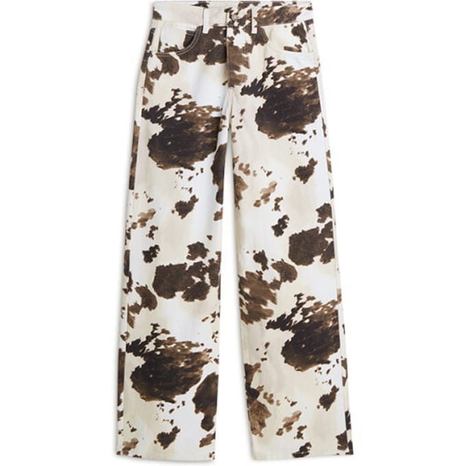 Summum Baggy Straight Pant Cow Printed Twill  Bruin 4s2956-12435