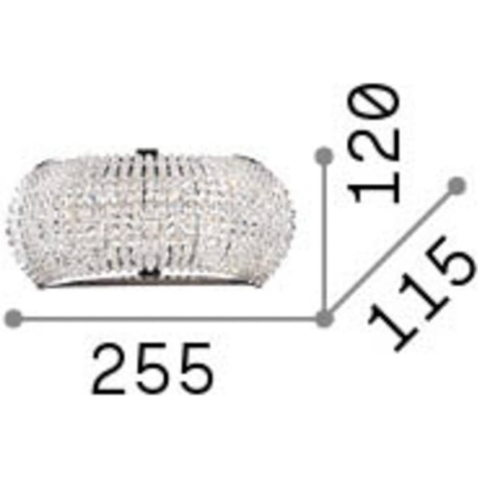IDEAL LUX wandlamp Pasha, breedte 25 cm, chroomkleurig/transparant