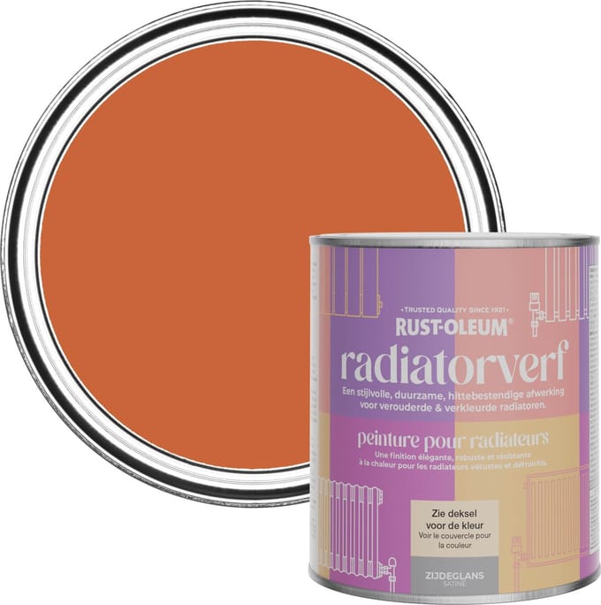 Rust-Oleum Oranje Radiatorverf Zijdeglans - Chai Thee 750ml