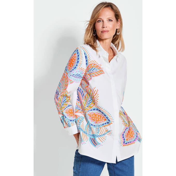 Blouse - wit / gedess. - Gr. 23 van Goldner Fashion