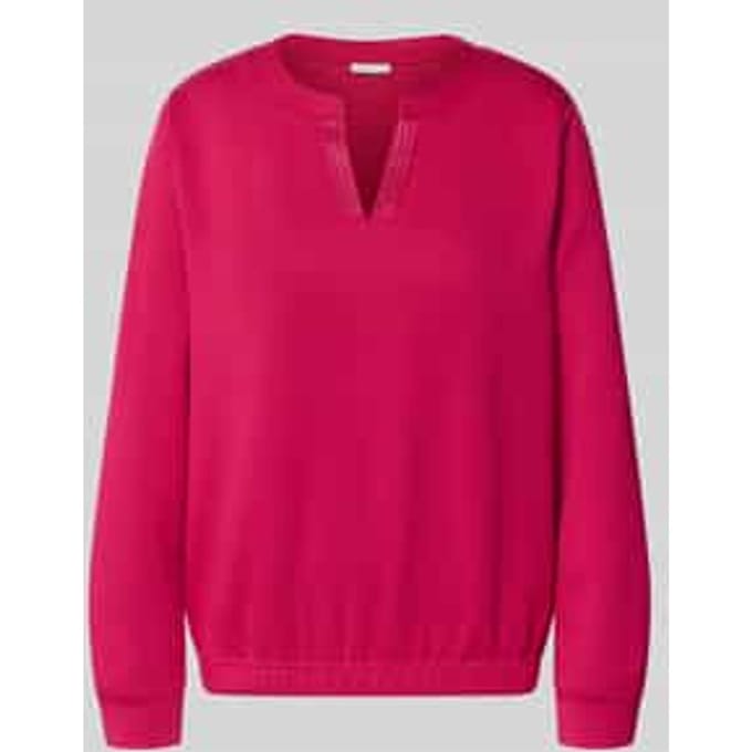 Tom Tailor - Scuba-sweatshirt met strass-steentjes - Maat M - dark pink