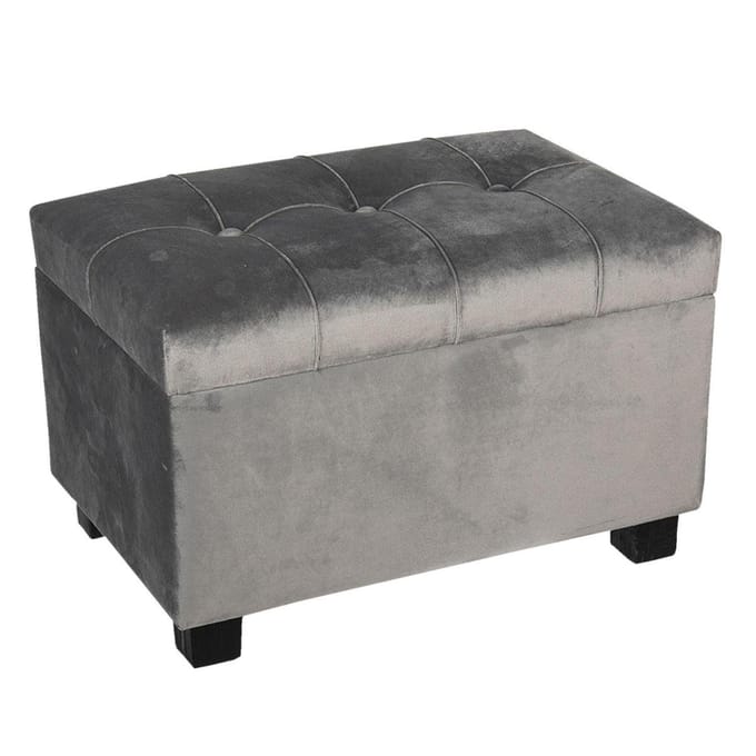 Clayre & Eef Poef 50x34x33 cm Grijs Hout