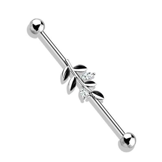 Industrial piercing leaf - zilver - LMPiercings