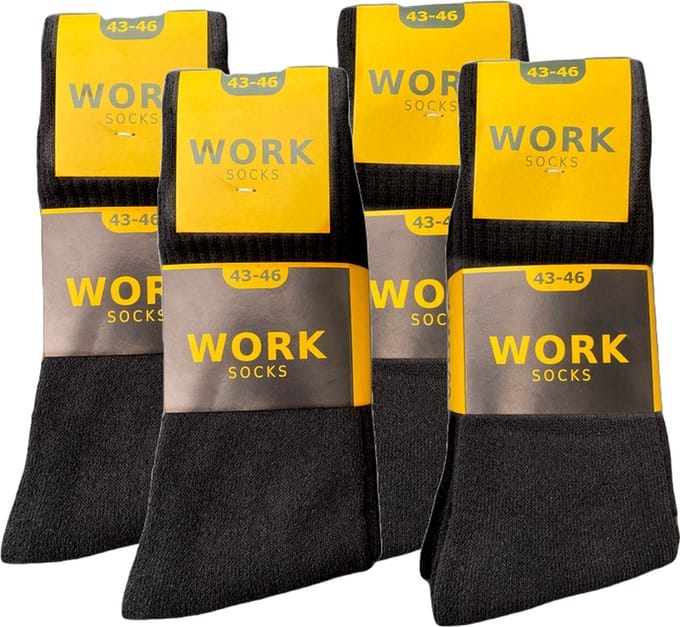 WORK werksokken | effen zwart | 20 paar | maat 43-46