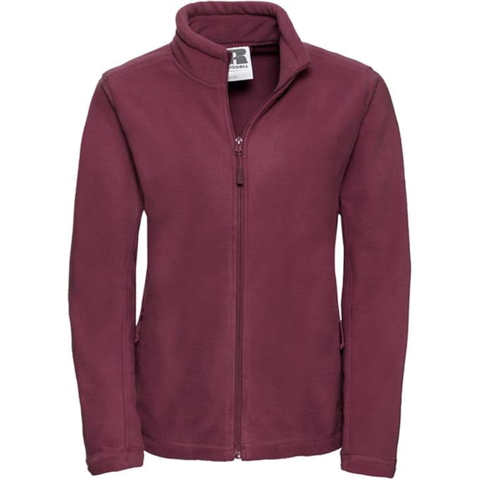 Russell Dames/Dames Full Zip Outdoor Fleecejack (Bourgondië)