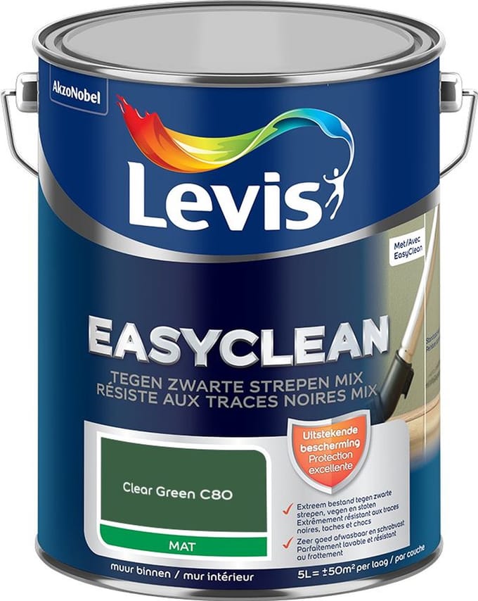 Levis - Easyclean Tegen Zwarte Strepen Mix - Clear Green C80 - Mengverf - 5 L