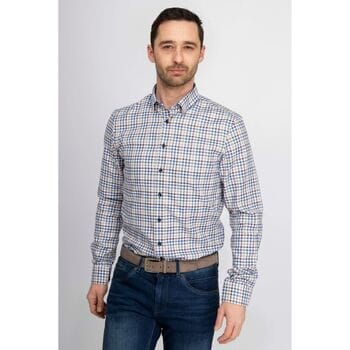 Suitable Overhemd Bruin Ruiten - Maat 38 - Heren - Casual Shirt