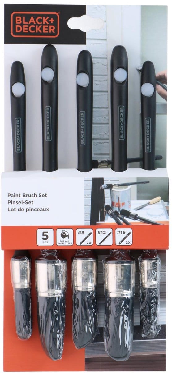 Black&decker Kwastenset Rond 5stuks - Kunststof