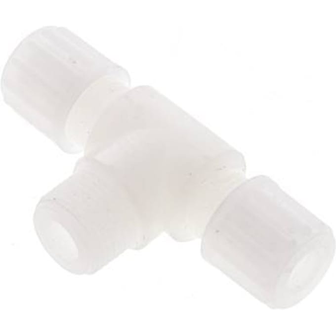 8x6mm & G3/8'' PVDF T-stuk Knelfitting Buitendraad 10bar