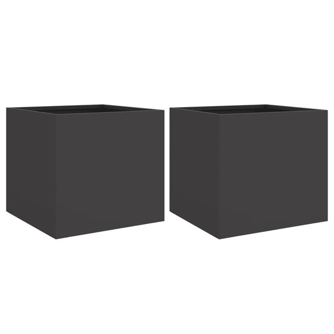 vidaXL - Plantenbakken - 2 - st - 32x30x29 - cm - staal - zwart