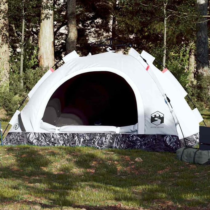 vidaXL - Tent - 3-persoons - snelontgrendeling - verduisterende - stof - wit