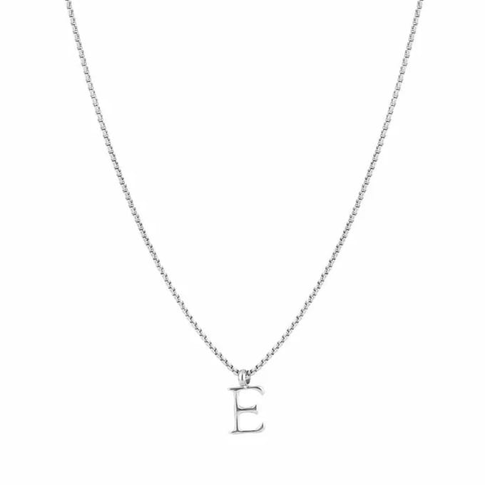 Bijoutheek Collier Letter E Zilver