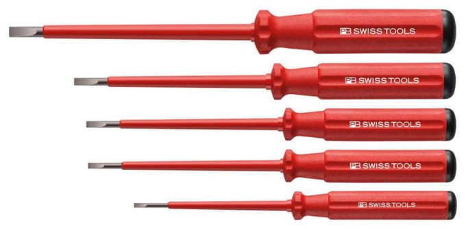 VDE Schroevendraaierset 5-delig. Vlakke in Kartonnen Doos Classic Pb Swiss Tools