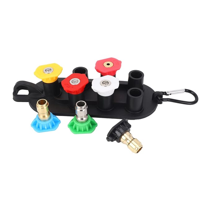Ensemble de 7 embouts de buse de nettoyeur haute pression 4000PSI Connecteur rapide 1/4 de pouce Embouts de lavage sous pression avec black