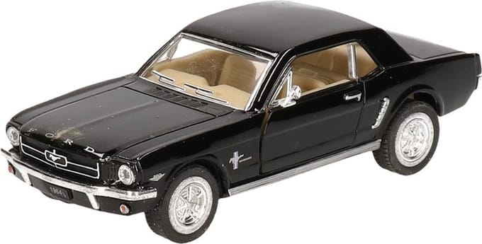 Modelauto Ford Mustang - 1964 - zwart - 13 cm - schaalmodel auto - Schaal: 1:36 -pull-back - speelgoed