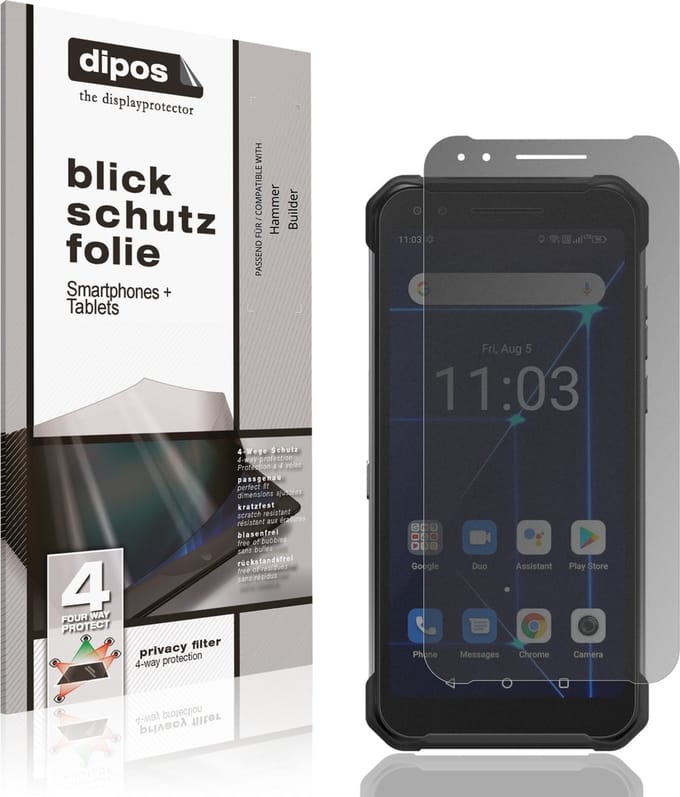 dipos – Matte Privacy Screenprotector geschikt voor Hammer Builder | Anti-Spy Beschermfolie
