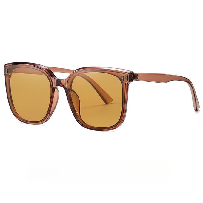 Zonnebrillen Modezonnebril Groot frame Zonnescherm Anti-UV-bril HD Nylon lenzen brown