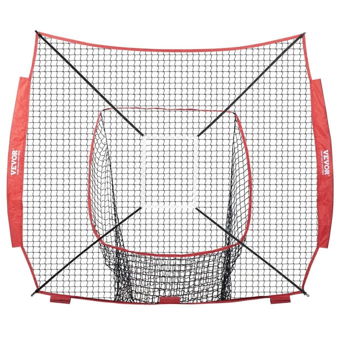 7x7 ft Honkbal Softbal Oefennet, Draagbaar Honkbal Trainingsnet voor Slag Oefenen Vangen Pitchen, Backstop Honkbaluitrusting Trainingshulpmiddelen