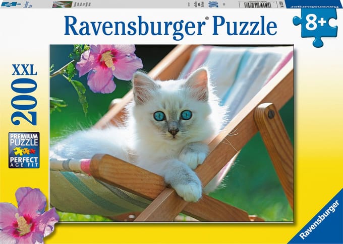 Ravensburger puzzel Wit katje - legpuzzel - 200 stukjes