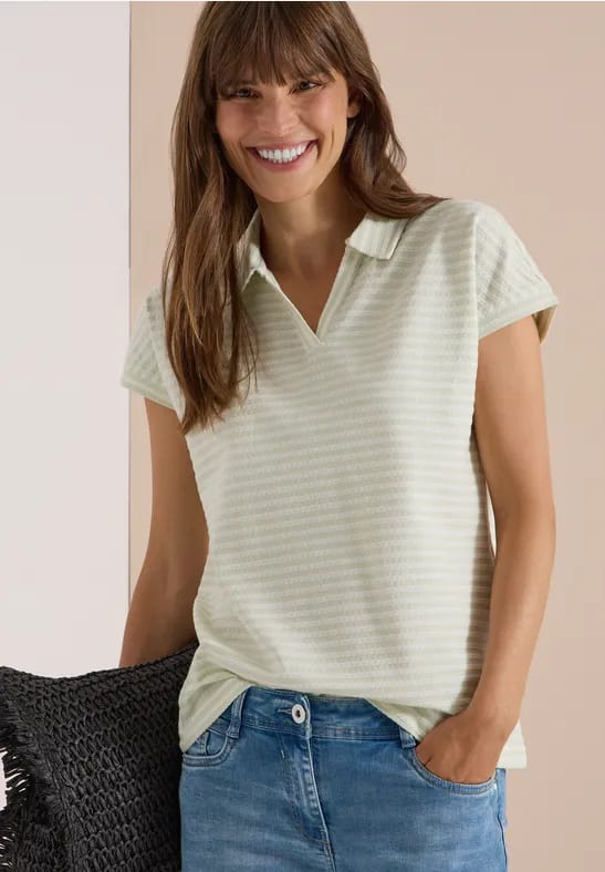Poloshirt met korte mouwen en gestreept patroon