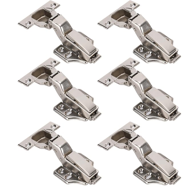 3 Sets Scharnieren voor Kantoor 2-Staps Hydraulisch Vernikkeld 4-Gats Grote Bocht A2202C