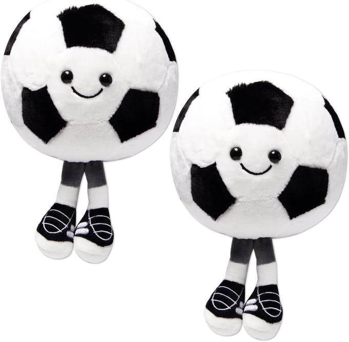 Zacht Pluche Voetbal Kussen Smiley - 25 cm Pluche Speelgoed