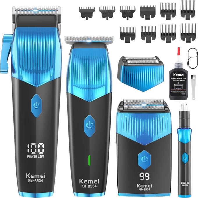 Tondeuse Set met T Blade en LCD Display - Professionele Haar en Baard Trimmer voor Mannen