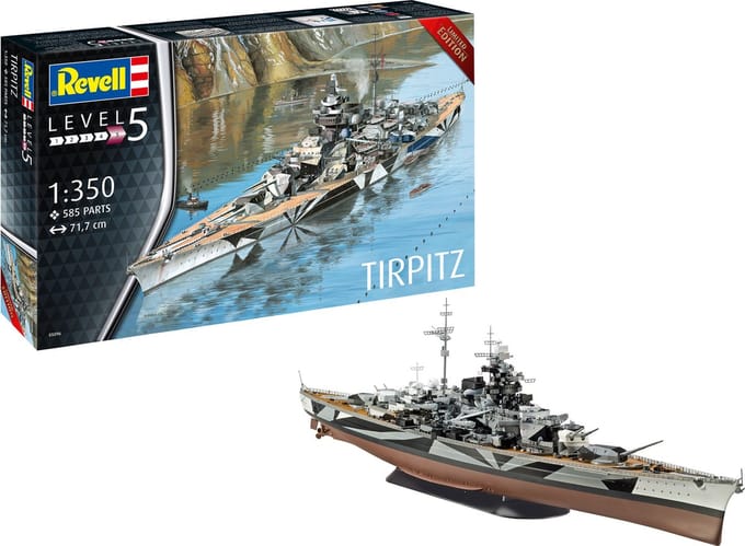 Revell Modelbouwpakket Schepen - 05096 Duits Slagschip Tirpitz - Limited Edition Plastic - 1:350 - Modelbouw