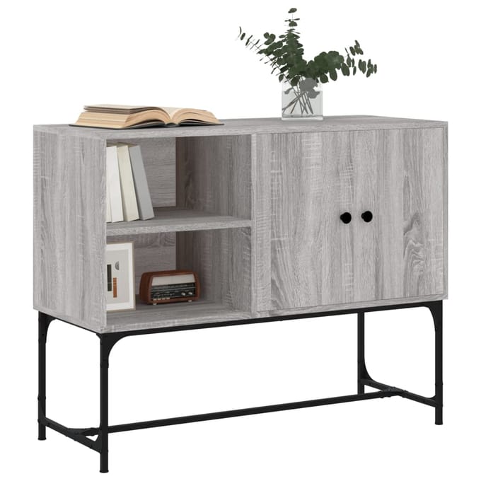 vidaXL - Dressoir - 100x40x79,5 - cm - bewerkt - hout - grijs - sonoma - eikenkleurig