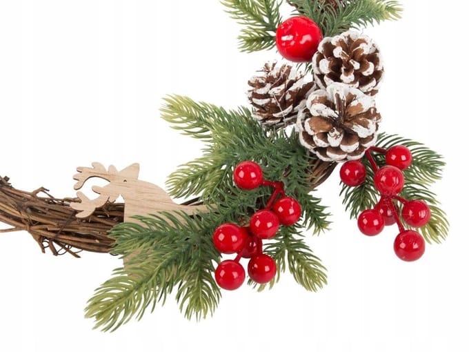 Hangzhou A Link Star Technology - Kerstkrans - Deurdecoratie - 35cm - Natuurlijke Dennenappels