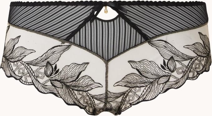 Aubade Fleur de Tattoo hipster van mesh met borduring - Maat 42