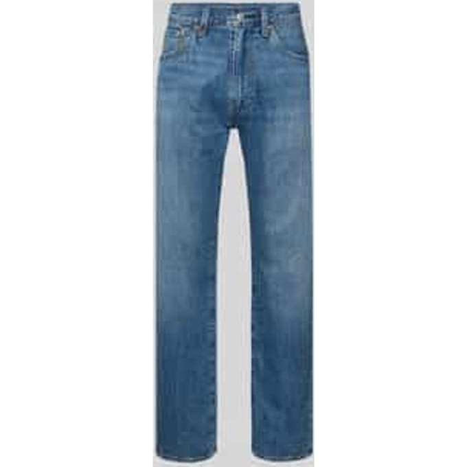 wide leg fit jeans van mix van katoen en linnen model '555®'