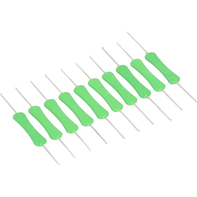 30 PCS Crochet Double Face Électroplacage Aiguilles à Crochet Double Extrémité Manche Ergonomique Tricot white