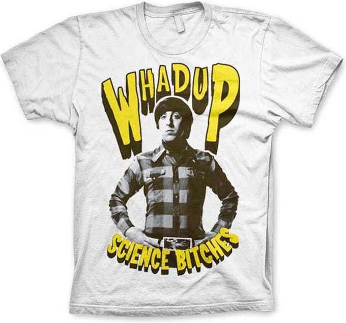 The Big Bang Theory Heren Tshirt -M- Whadup Science Bitches Wit