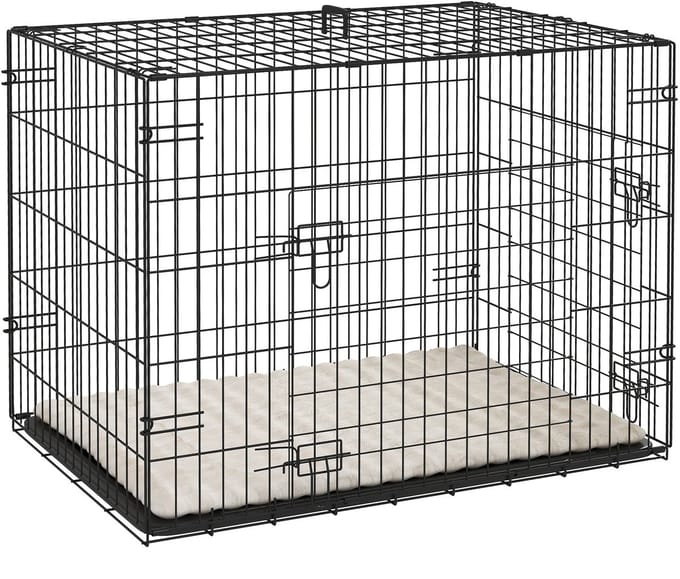 Pawhut Hondenbench-Polyester, staal-75L x 48,5B x 53H cm-Zwart
