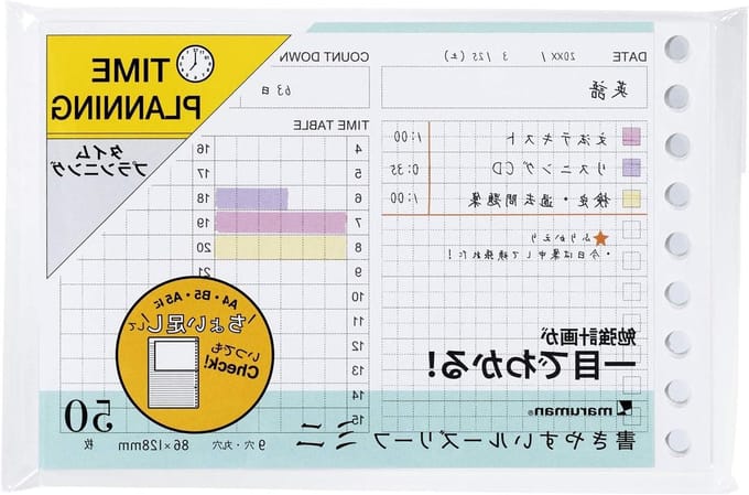 Los Blad Planner Vellen - Agenda Vulling - Dagelijkse Planning - Origineel Japans Papier - B7 Mini Formaat - Wit