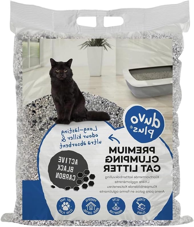 Kattenbakvulling - Klaverkorrels - Geur Neutraliseren - Actieve Kool - 12 kg - Zwart