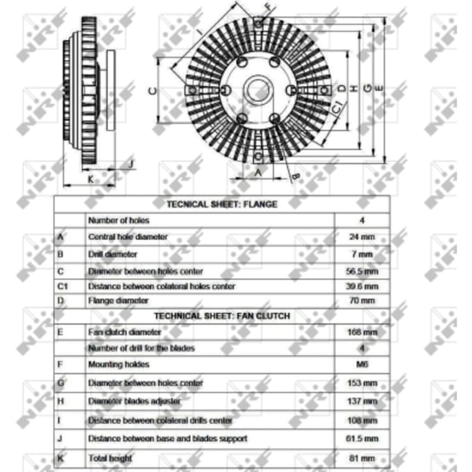 Koppeling, radiatorventilator NRF 49549