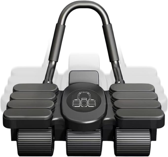Ab Roller met Elleboogsteun - Buikspierroller Core Trainer - Thuis Krachttraining - Zes Wiel Stabiliteit - 39 cm - Zwart