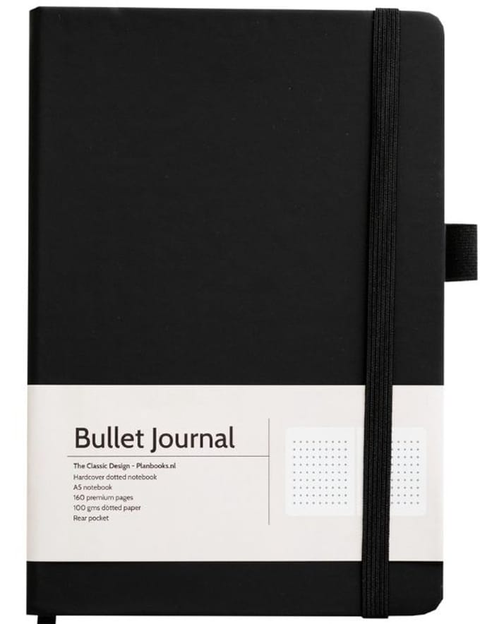 Planbooks - Bullet Journal - Journals - Notitieboek a5 - Notebook dotted - Zwart