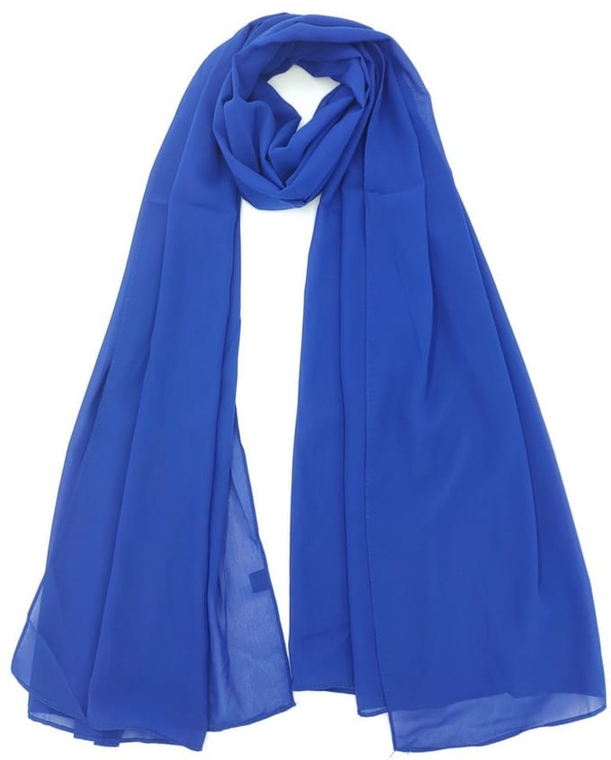 Lange dames sjaal Ditte-effen konings blauw royal blue-omslagdoek-stola