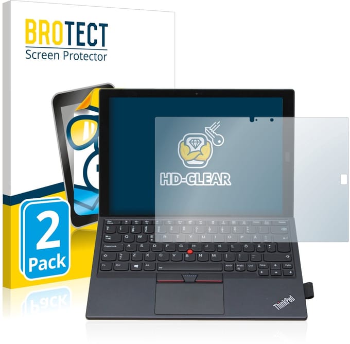 BROTECT - Screenprotector voor Lenovo ThinkPad X1 Tablet Gen 2 - Folie Beschermfolie transparant 2 Stuks