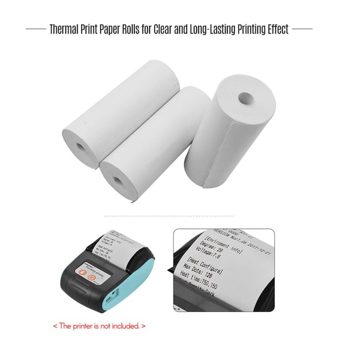 Thermische papierrollen 80x30mm kassabonpapier kassapapierrollen voor supermarkt POS kassabonprinter, 6 rollen 6 Rolls wit