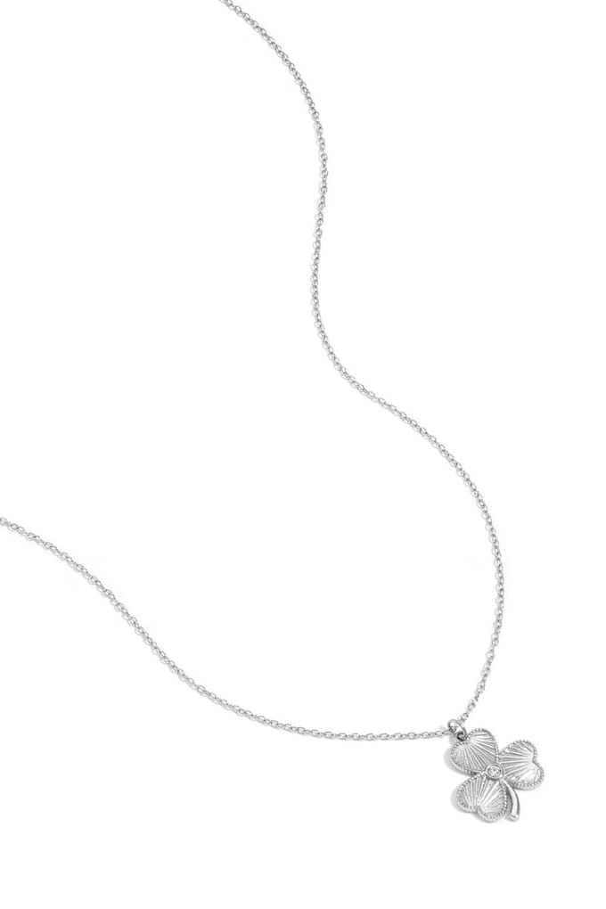 Bijoutheek Collier Lucky Charm Klaver Zilverkleurig