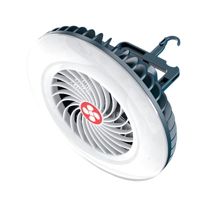 LED-hangventilator 2-in-1 campingtentventilator met ophanghaak Achtermagneet LED-plafondventilator voor buiten wit