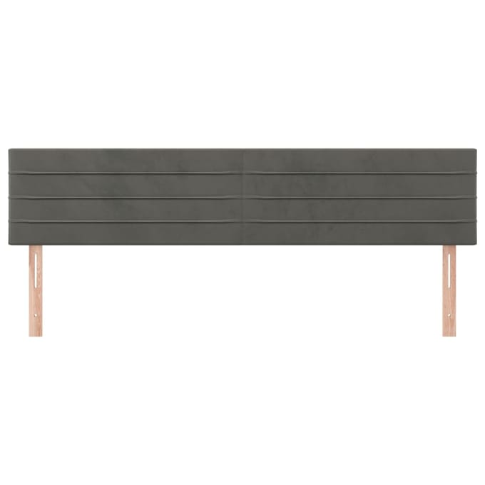 vidaXL - Hoofdborden - 160x5x78/88 - cm - fluweel - donkergrijs